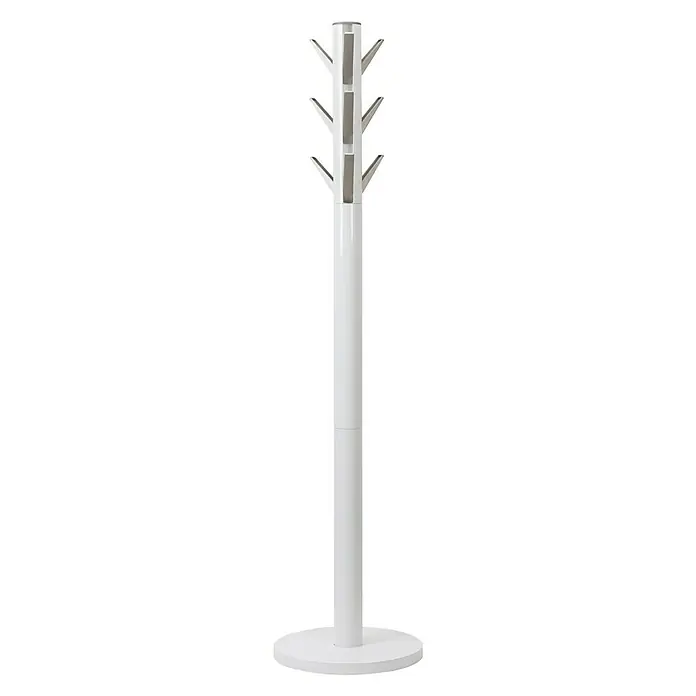 Umbra Garderobenständer Flapper - Ø x H: 57 x 165 cm, Anzahl Haken: 9 Stk., Weiß - Vorderansicht