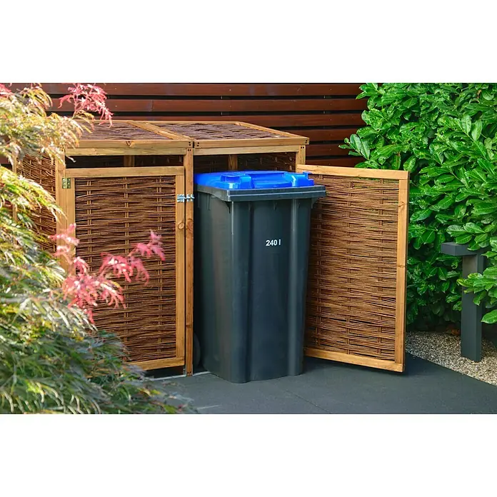 Dobar Mülltonnenbox Verkleidung - 137 x 83 x 132 cm, Geeignet für: 2 Mülltonnen - Stimmungsaufnahme