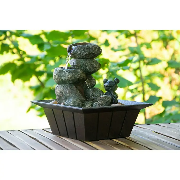 Dobar Kunststeinbrunnen - 20 x 20 x 21,5 cm - Stimmungsaufnahme