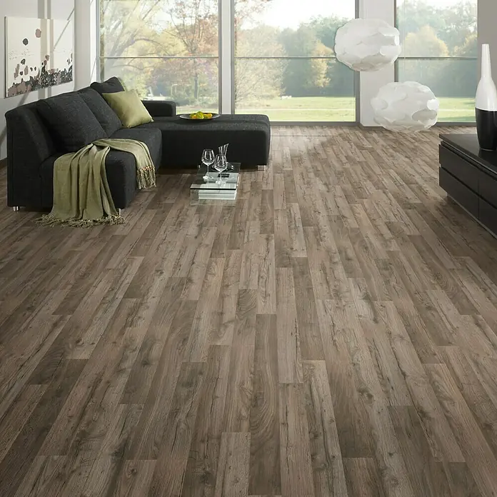 LOGOCLIC Laminat Edition Family Cozy Oak - 1.285 x 192 x 7 mm, Rustikalni pod - Živopisni prikaz