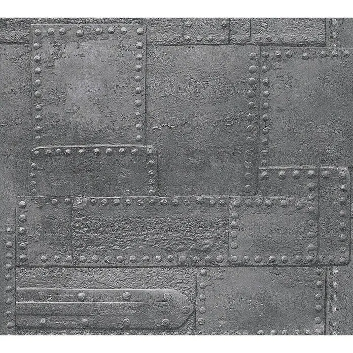 AS Creation Il Decoro Vliestapete - Schwarz, Metalloptik, 10,05 x 0,53 m - Detailaufnahme