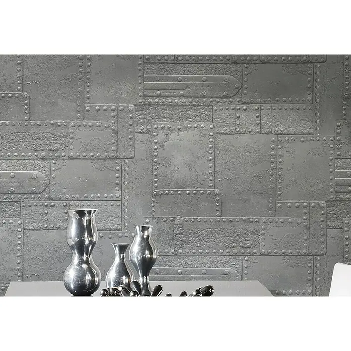 AS Creation Il Decoro Vliestapete - Schwarz, Metalloptik, 10,05 x 0,53 m - Stimmungsaufnahme