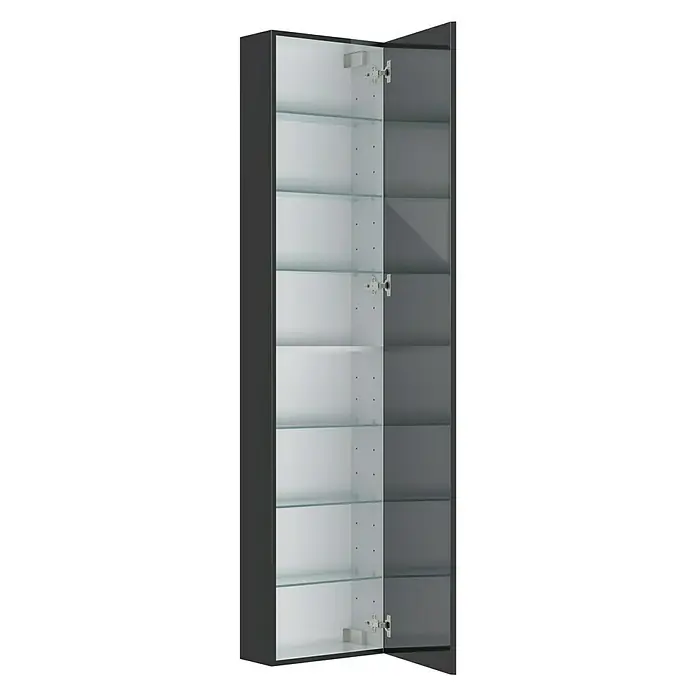 Camargue Espacio Visoki ormar - 40 x 17 x 170 cm, 1 vrata, Gama antracit sjaj - Pogled sprijeda