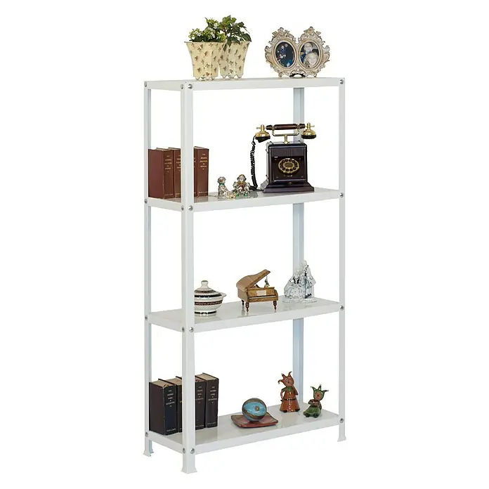 Simonrack Simonhome Estantería metálica Homeclassic Plus - L x An x Al: 30 x 100 x 160 cm, Capacidad de carga: 100 kg/balda, Número de baldas: 4 ud., Blanco