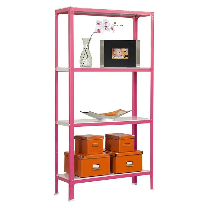 Simonrack Homeclick Metallregal Mini - L x B x H: 40 x 80 x 160 cm, Traglast: 150 kg/Boden, Anzahl Böden: 4 Stk., Rosa