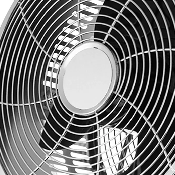 Proklima Retro-Standventilator - Silber/Schwarz, 80 W, Höhe: 135 cm - Vorderansicht
