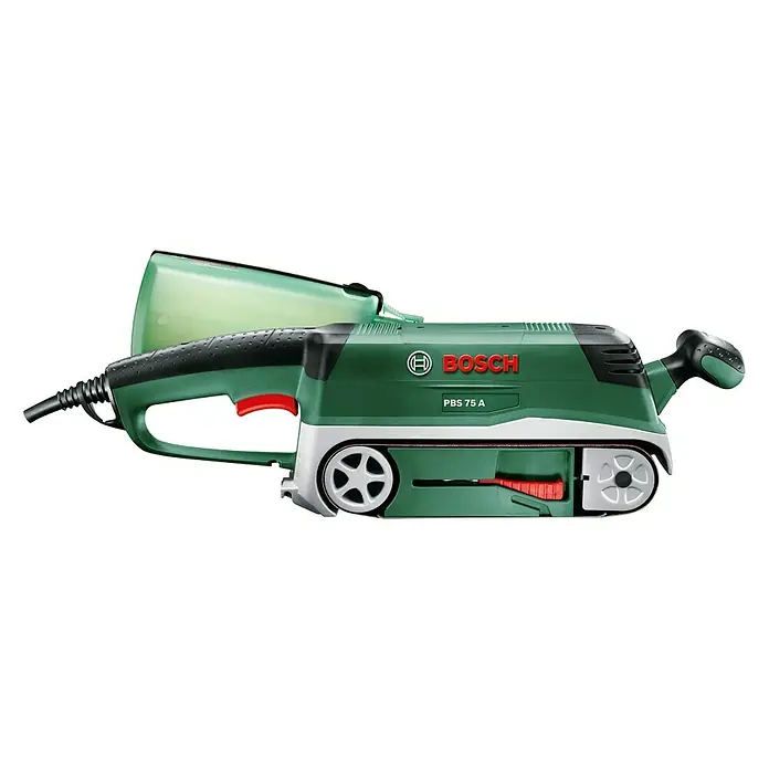 Bosch Bandschleifer PBS 75 A - 710 W, Bandgeschwindigkeit: 300 m/min, Schleiffläche: 76 x 165 mm - Vorderansicht