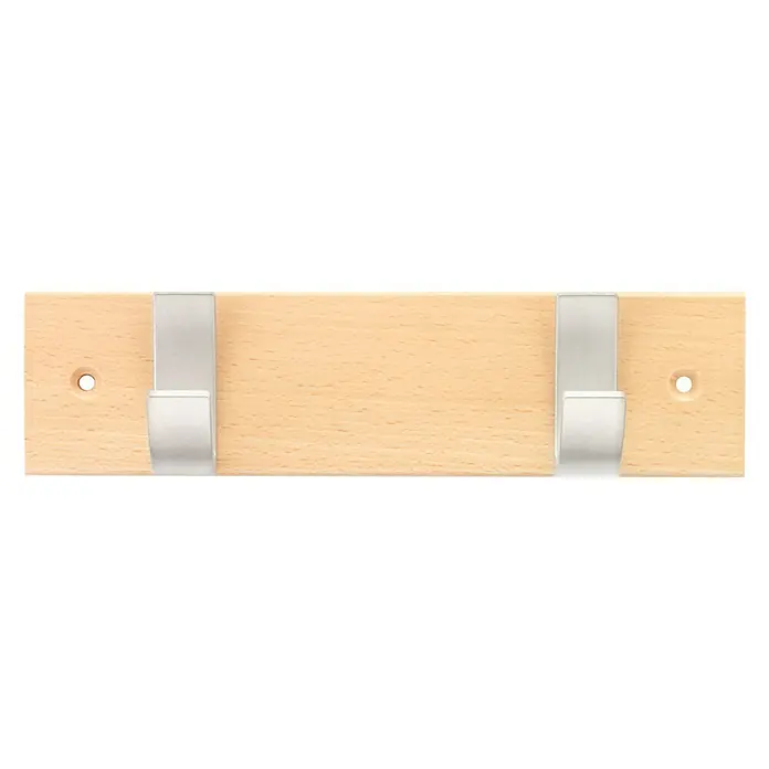 Inofix Perchero 3702 - L x An x Al: 231 x 60 x 60 mm, Número de ganchos: 2 ud., Haya