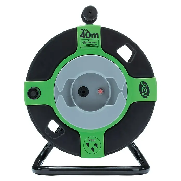 Leer-Kabeltrommel - 4-fach, 3.500 W, Geeignet für: Kabel bis 40 m
