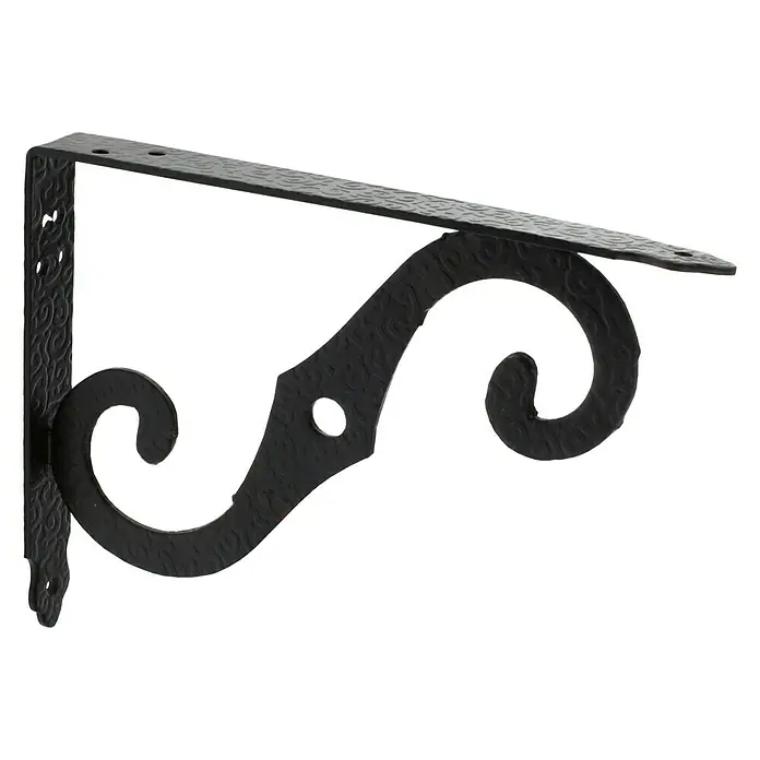 Rei Escuadra de soporte 1476 - L x An x Al: 15 x 20 x 1,2 cm, Carga soportada: 20 kg, Acero, Negro