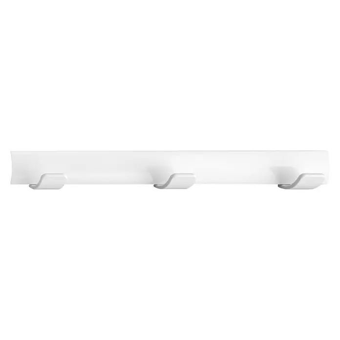 Inofix Perchero 3093 - L x An x Al: 38,4 x 5 x 4,6 cm, Número de ganchos: 3 ud., Blanco