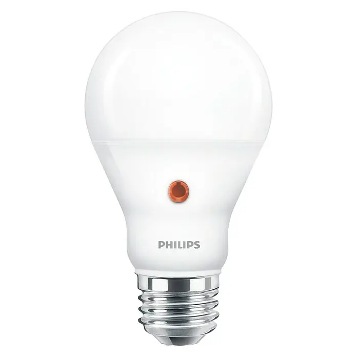 Philips Bombilla LED con sensor - 7,5 W, E27, Color de luz: Blanco cálido, Intensidad regulable, Redonda