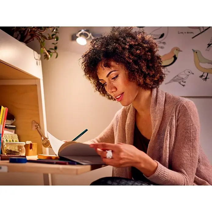 Philips Bombilla LED - 3,5 W, GU10, Color de luz: Blanco cálido, Redonda