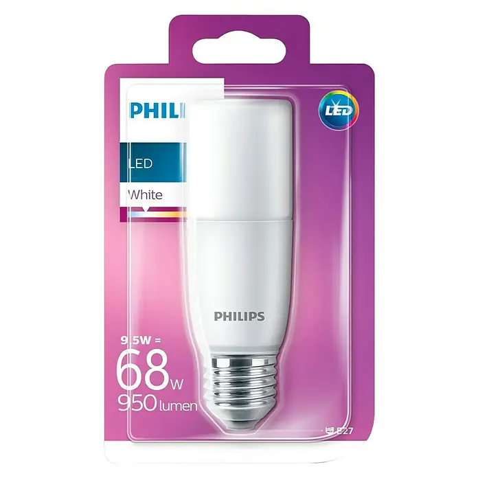 Philips Bombilla LED - 9,5 W, E27, Color de luz: Blanco cálido, Tubular