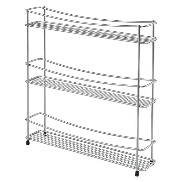 Metaltex Gewürzregal - L x B x H: 35 x 7 x 37 cm, Anzahl Böden: 3 Stk., Silber - Vorderansicht