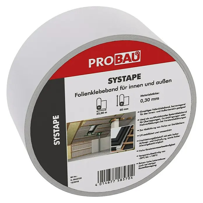 Probau Klebeband Systape - 25 m x 60 mm - Vorderansicht