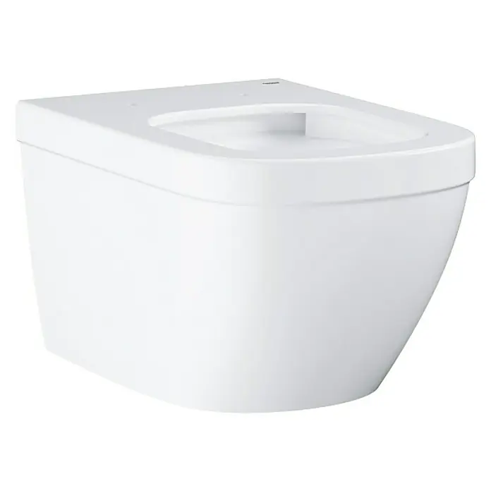 Grohe Euro Ceramic Hangend Toilet Typ 2 - Zonder spoelrand, Voorzien van standaardglazuur, Spoelvorm: Diep, Uitlaat toilet: Horizontaal, Wit - Vooraanzicht