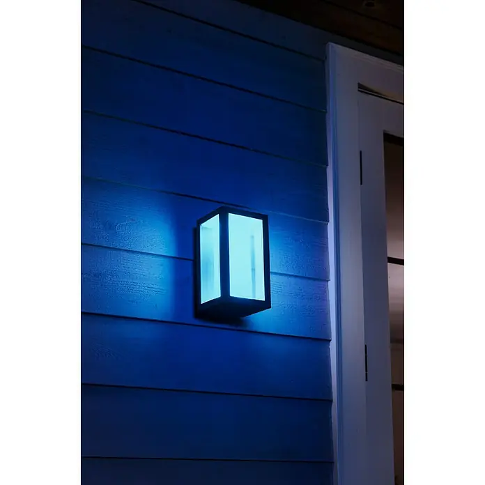 Philips Hue LED-Außenwandleuchte White & Color Ambiance Impress - 8 W, 14,1 x 12 x 24 cm, Schwarz, IP44