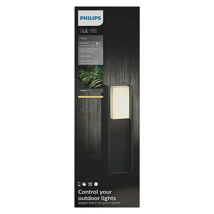 Philips Hue LED-Sockelleuchte Turaco - 1-flammig, 9,5 W, Warmweiß, IP44