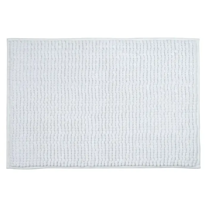 MSV Alfombra para baño Chenille - 40 x 60 cm, Blanco