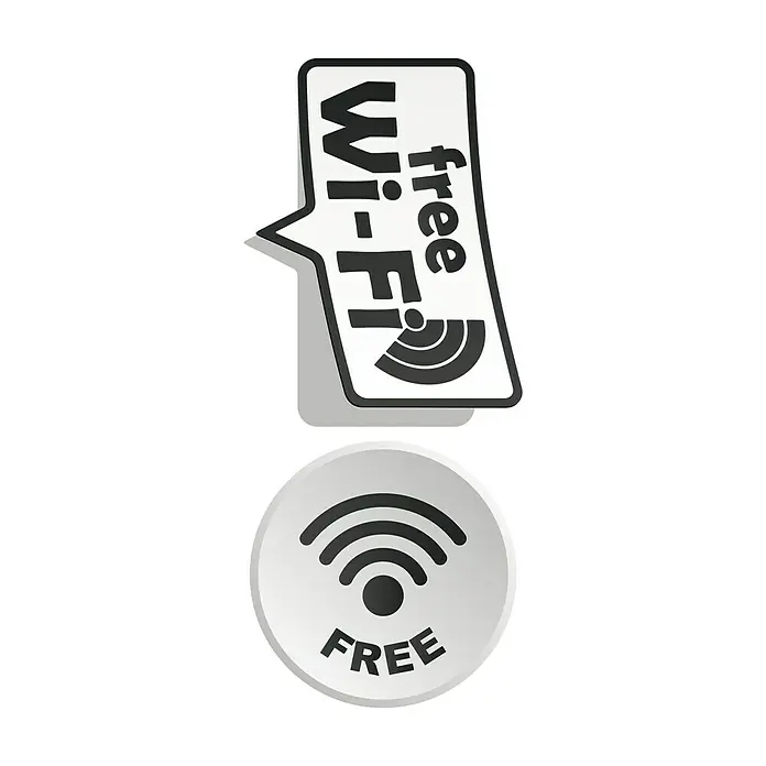 Adhesivos decorativos Free Wi-Fi Modern - Lámina adhesiva decorativa, 31 x 15 cm, Negro/Gris