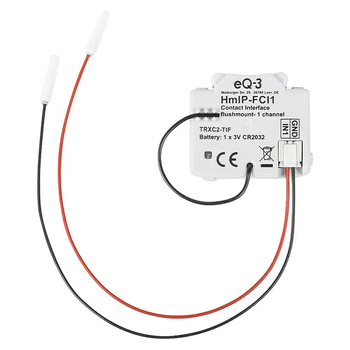 Homematic IP Adapter Kontakt-Schnittstelle - Batteriebetrieben, Unterputz, 3 V - Vorderansicht