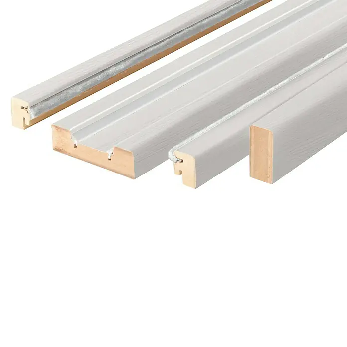 Solid Elements Set para puertas correderas Fresno Eslovenia - 95 mm x 2,2 m, Blanco, MDF