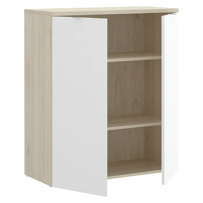 Armario archivador Rox - L x An x Al: 40 x 79 x 96 cm, Melamina, Natural, Blanco