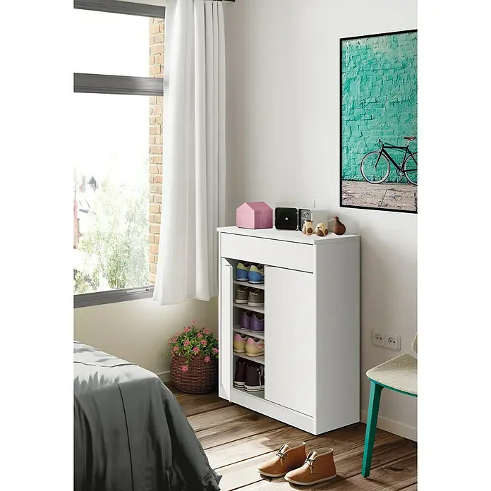Muebles Pitarch Zapatero Berlín - L x An x Al: 37 x 74 x 101 cm, Blanco