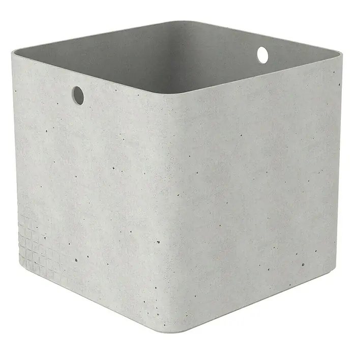 Curver Aufbewahrungsbox Beton XL - L x B x H: 28 x 28 x 26 cm, Material: Kunststoff, Beton - Linke Seitenansicht