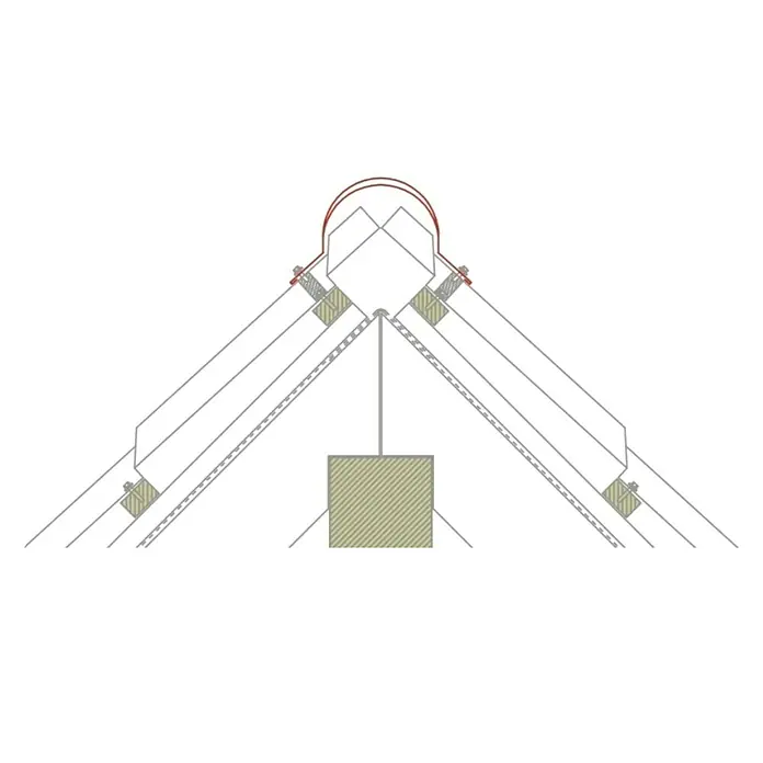Probau Dachfirst - Terrakotta, 100 x 28 cm, Stahl - Anwendungsbeispiel