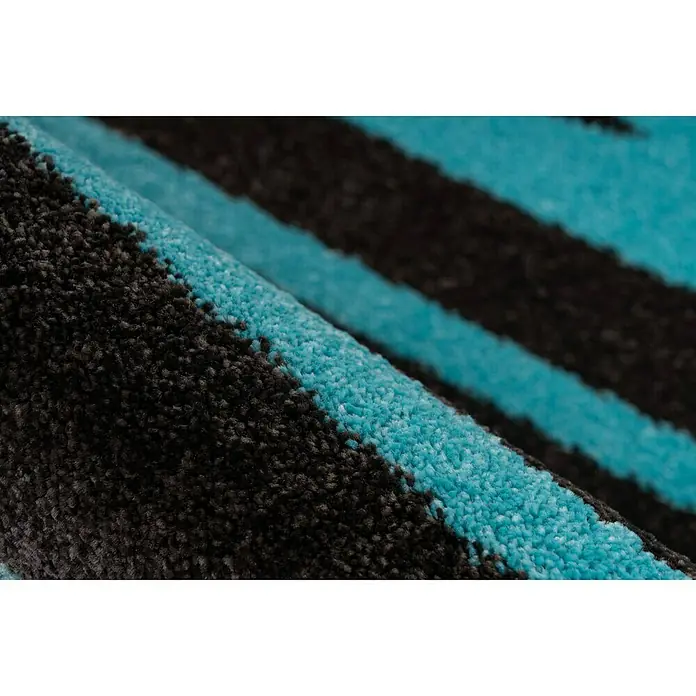 Kayoom Kurzflorteppich Broadway - Grau/Blau, 230 x 160 cm, 100 % Polypropylen - Detailaufnahme