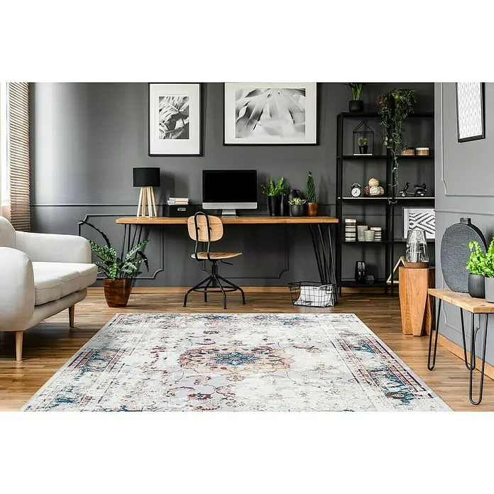 Kayoom Flachgewebeteppich Galaxy - Multi/Blau, 240 x 170 cm, 100 % Polyester - Stimmungsaufnahme