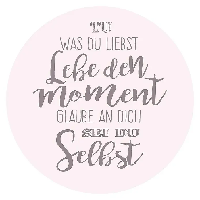 ProArt Glasbild - Lebe den Moment, Durchmesser: 20 cm - Vorderansicht