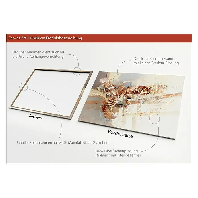 ProArt Leinwandbild - Grey & Brown, B x H: 120 x 90 cm - Anwendungsbeispiel