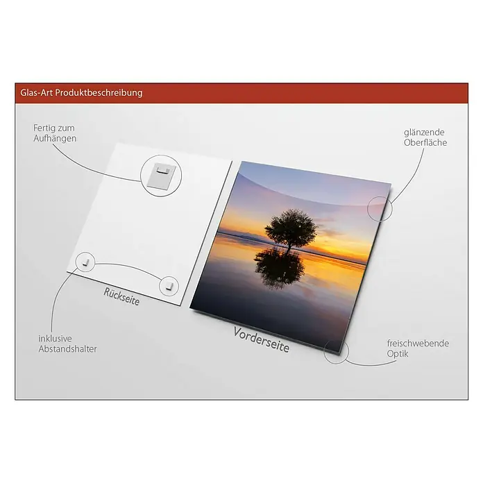 ProArt Glasbild - Lonely Tree, B x H: 30 x 30 cm - Anwendungsbeispiel