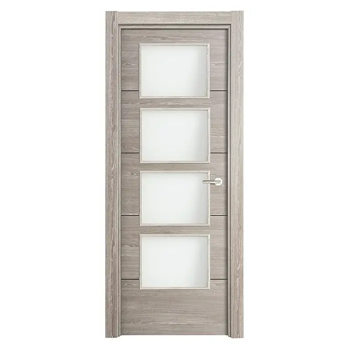 Puerta acristalada Roble Finlandés vidriera 400 - 72,5 x 203 cm, Izquierda, Roble oscuro, Macizo, Vidriera