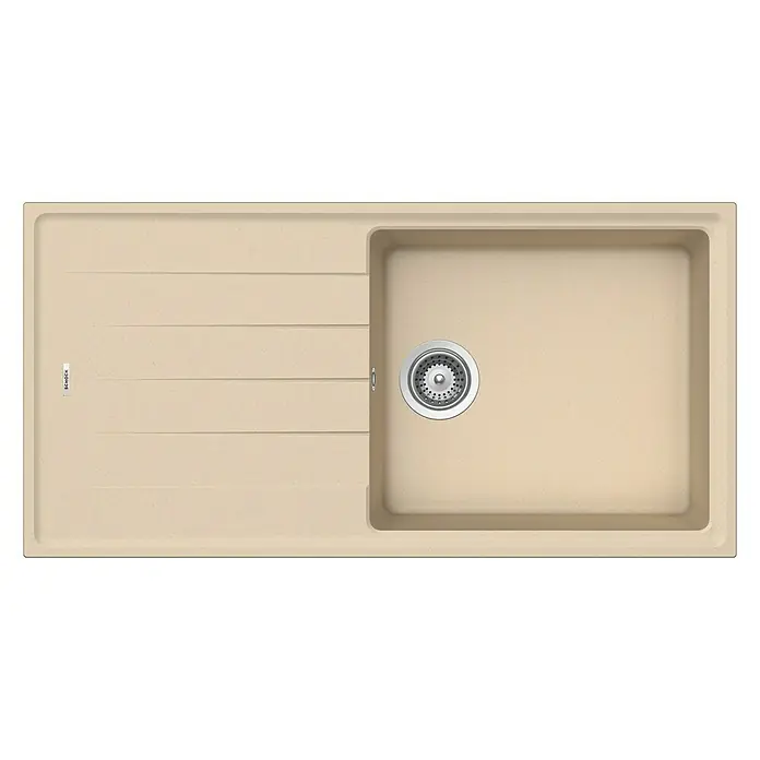 Respekta by Schock Einbauspüle Columbia - 100 x 50 cm, 1 Becken, Cristalite®, Beige - Ansicht von oben