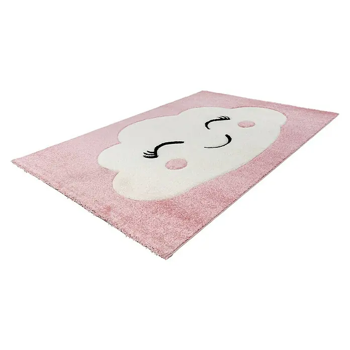 Kayoom Kurzflorteppich Wolke - Rosa, 150 x 80 cm, 100 % Polypropylen - Rechte Seitenansicht
