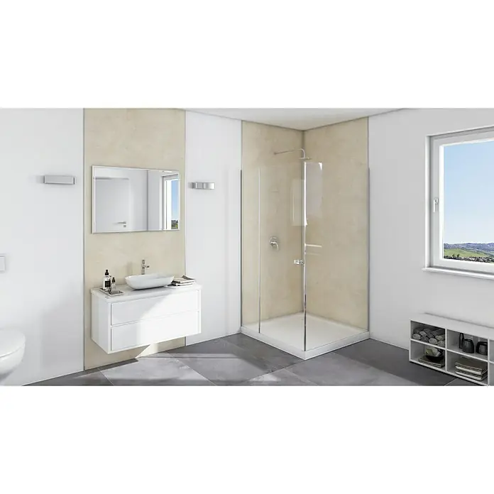 SanDesign Acryl-Verbundplatte - 100 x 250 cm, Beige Marble - Stimmungsaufnahme