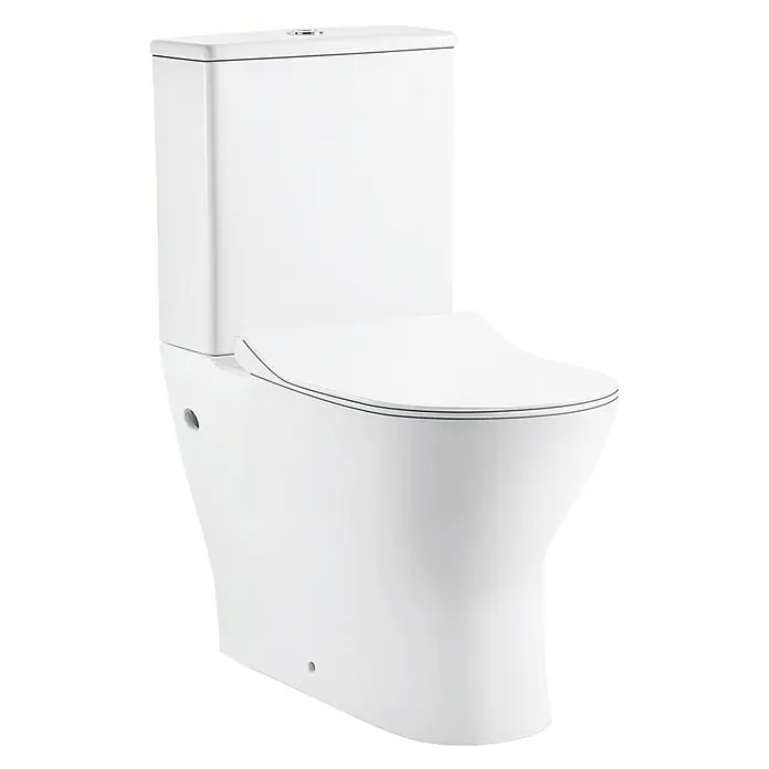 Camargue Pack de WC London - Sin borde de descarga, Forma de descarga: Profundo, Salida dual, Blanco