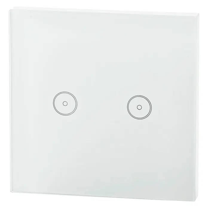 Nedis Smartlife Funk-Lichtschalter - 2-fach, Weiß, Max. Anschlussleistung: 300 W - Vorderansicht
