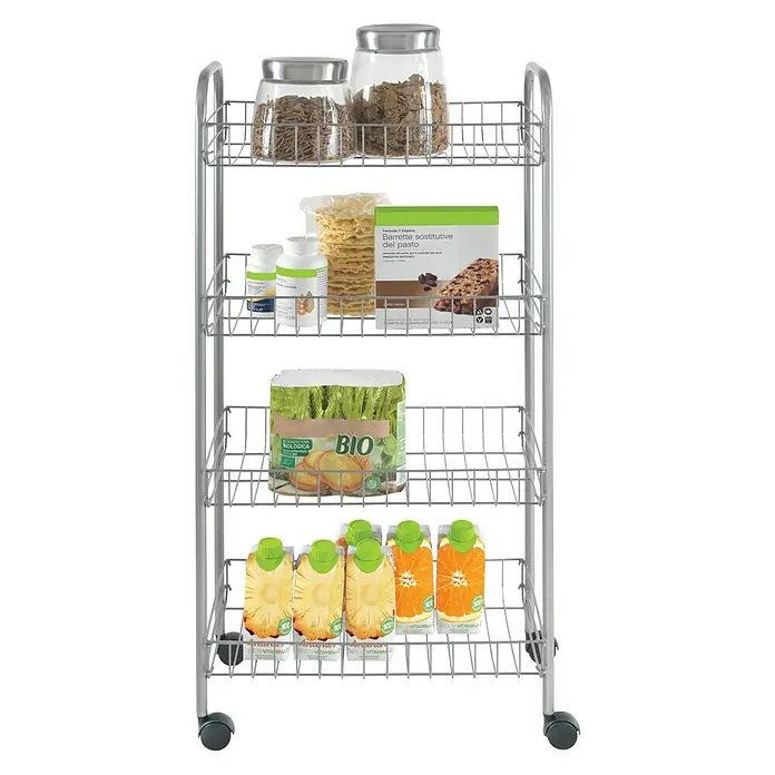Metaltex Beistellwagen Sprinter - L x B x H: 41 x 23 x 84 cm, Silber - Anwendungsbeispiel