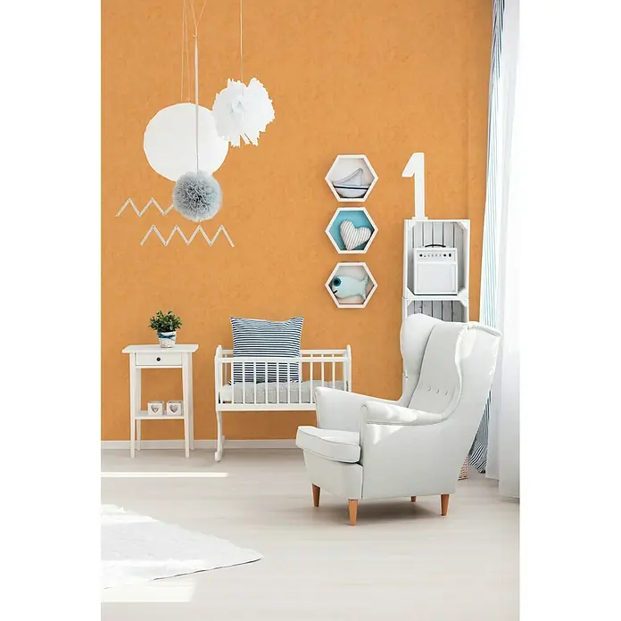 AS Creation Boys And Girls 6 Papiertapete - Orange, Uni, 10,05 x 0,53 m - Stimmungsaufnahme