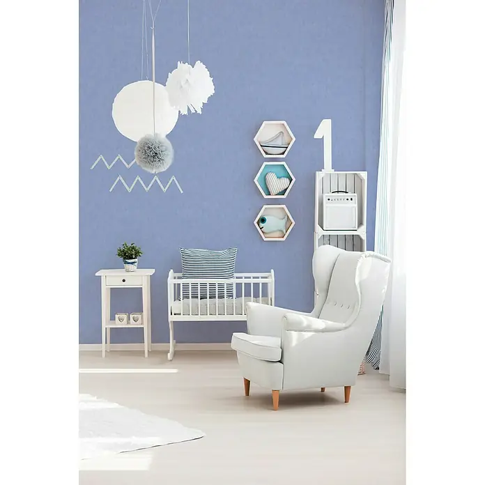AS Creation Boys And Girls 6 Papiertapete I - Blau, Uni, 10,05 x 0,53 m - Stimmungsaufnahme