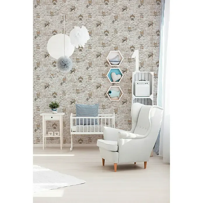 AS Creation Boys And Girls 6 Papiertapete Mauer - Taupe, Motiv, 10,05 x 0,53 m - Stimmungsaufnahme