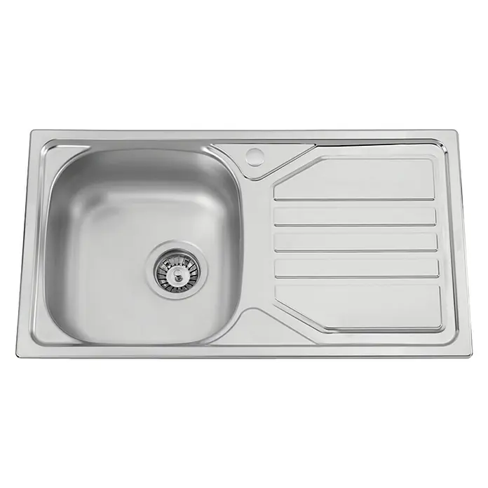 Rodi Fregadero encastrable Okio 78 1C+1E D - 43,5 x 78 cm, Acero inoxidable, Cromo