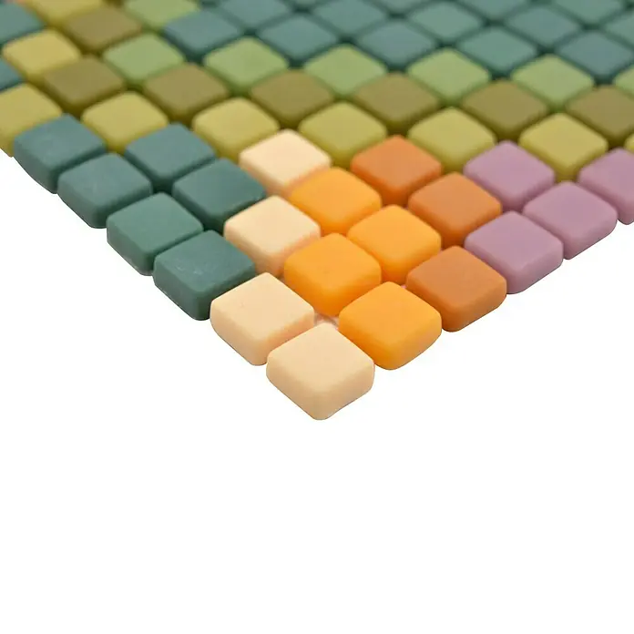 Mosaikfliese Quadrat Enamel CUBA MC6 - 31 x 24,6 cm, Mehrfarbig, Matt - Detailaufnahme