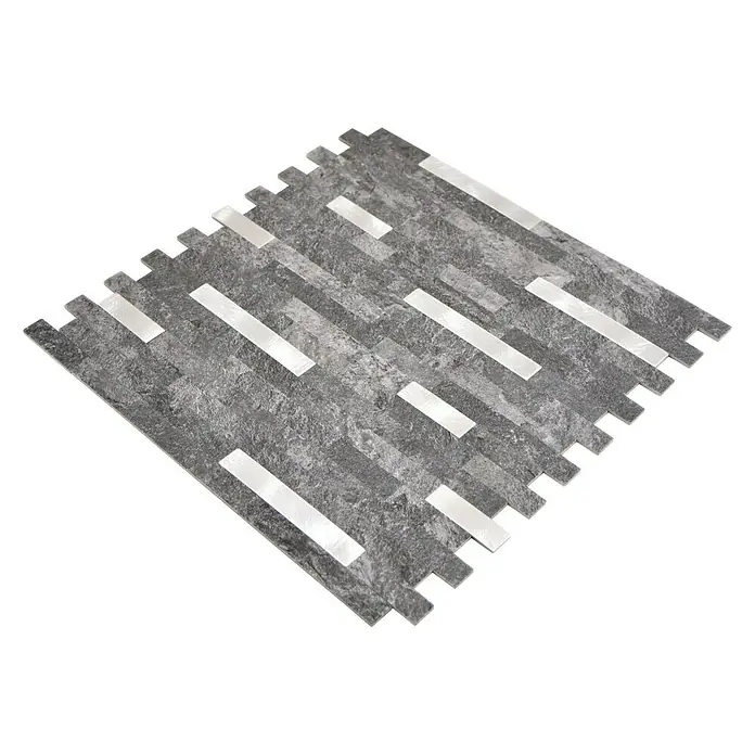 Selbstklebemosaik SAM 4IL22BS - 30 x 29 cm, Vinyl, Schwarz/Silber - Ansicht von oben