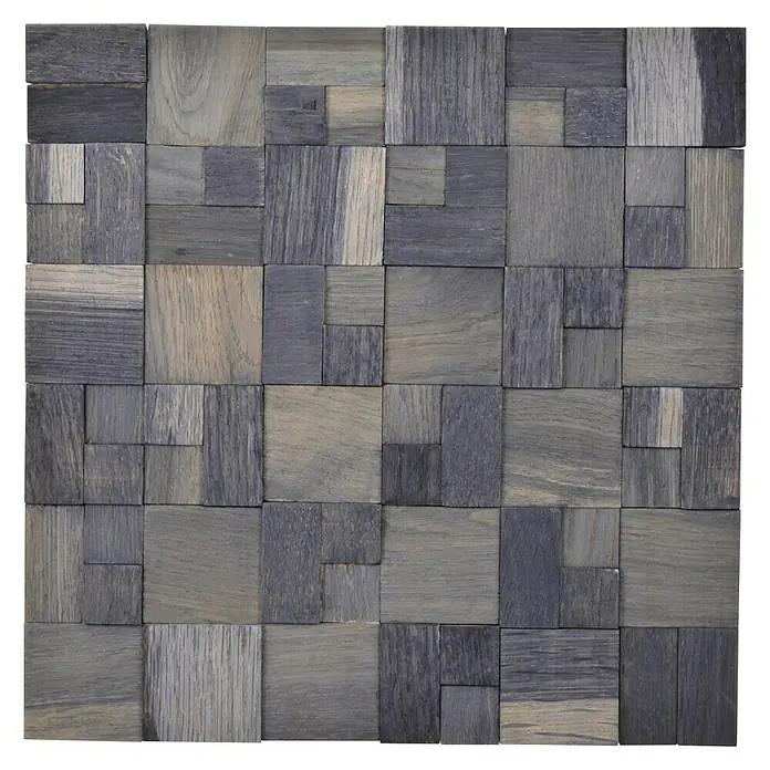 Selbstklebemosaik Wood SWM MC11B - 30 x 30 cm, Holz, Grau - Vorderansicht